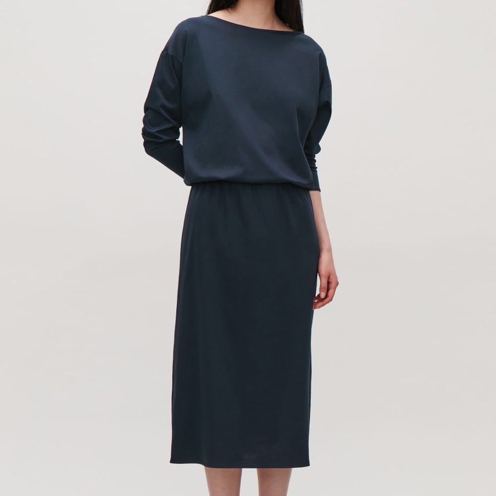 Cos Elastic waist long dress - midnight